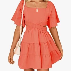 Shy Velvet Women's Summer Dress Square Neck Short Sleeves NWT Size S